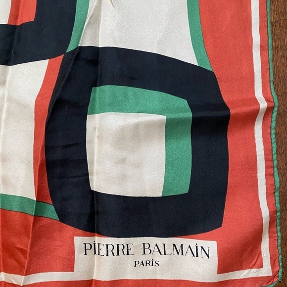 Pierre Balmain Accessories - AUTHENTIC very large Pierre Balmain Paris silk scarf with hand rolled edges